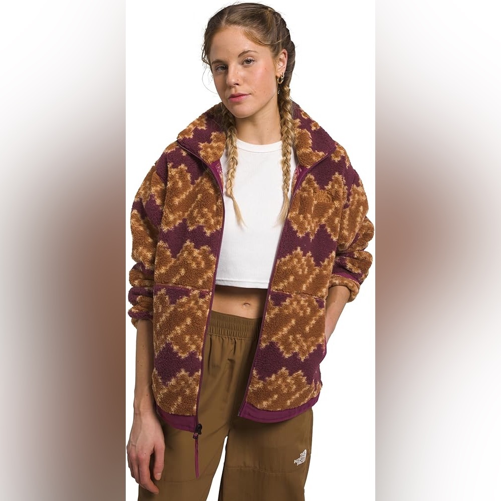 THE NORTH FACE Women's Campshire Fleece Jacket, Boysenberry Mountain Geo Print